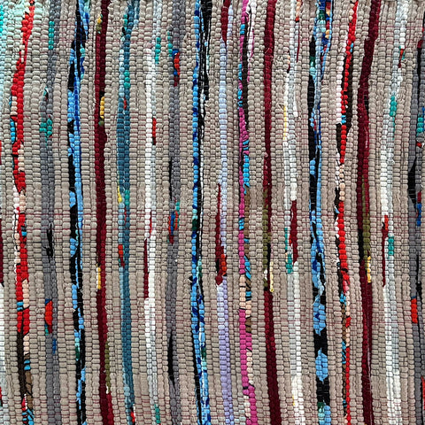 Baguio Rug Handwoven - Beige, Gray, Red, and Blue.